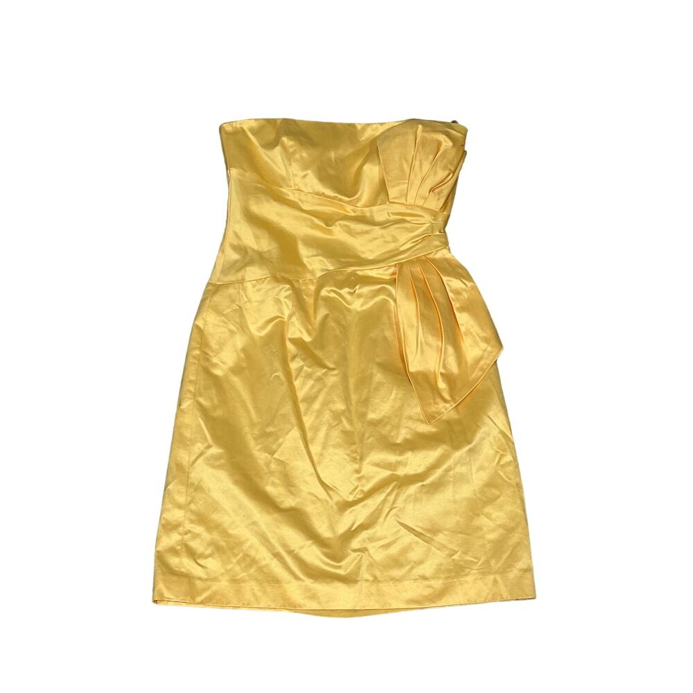BCBG Paris Women's Yellow Strapless Structured Dress Size 6 KB13